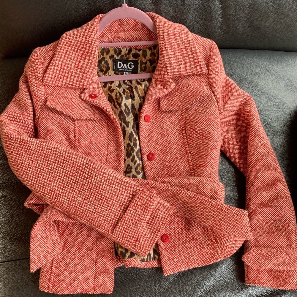 D&G red tweed jacket size 38
